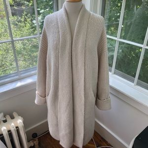 MANGO midi soft cozy thick ribbed oversized sweater coat